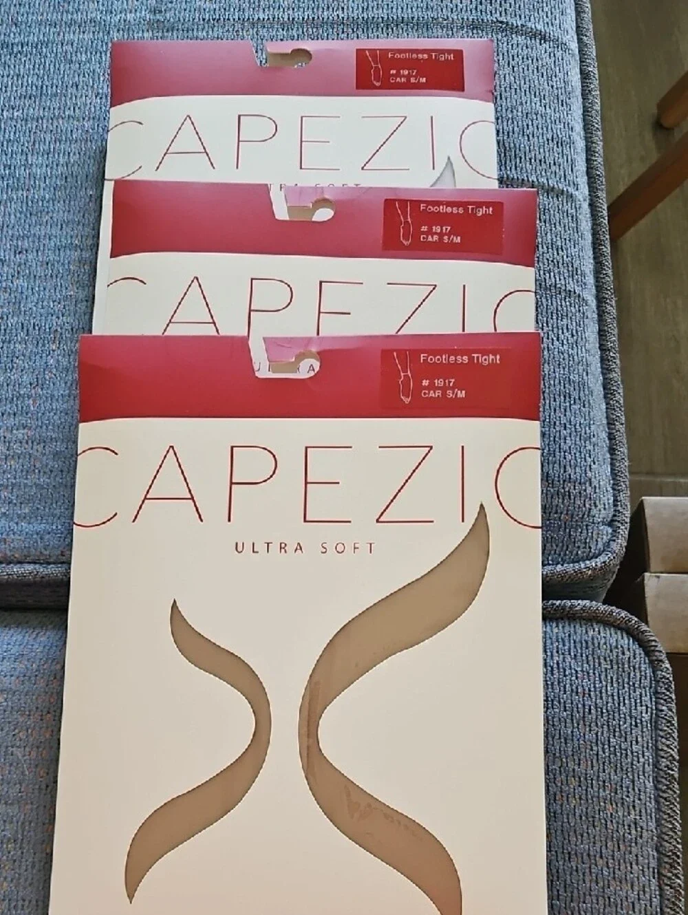 3 Capezio Ultra Soft Footless Tights Caramel 1917 S/M